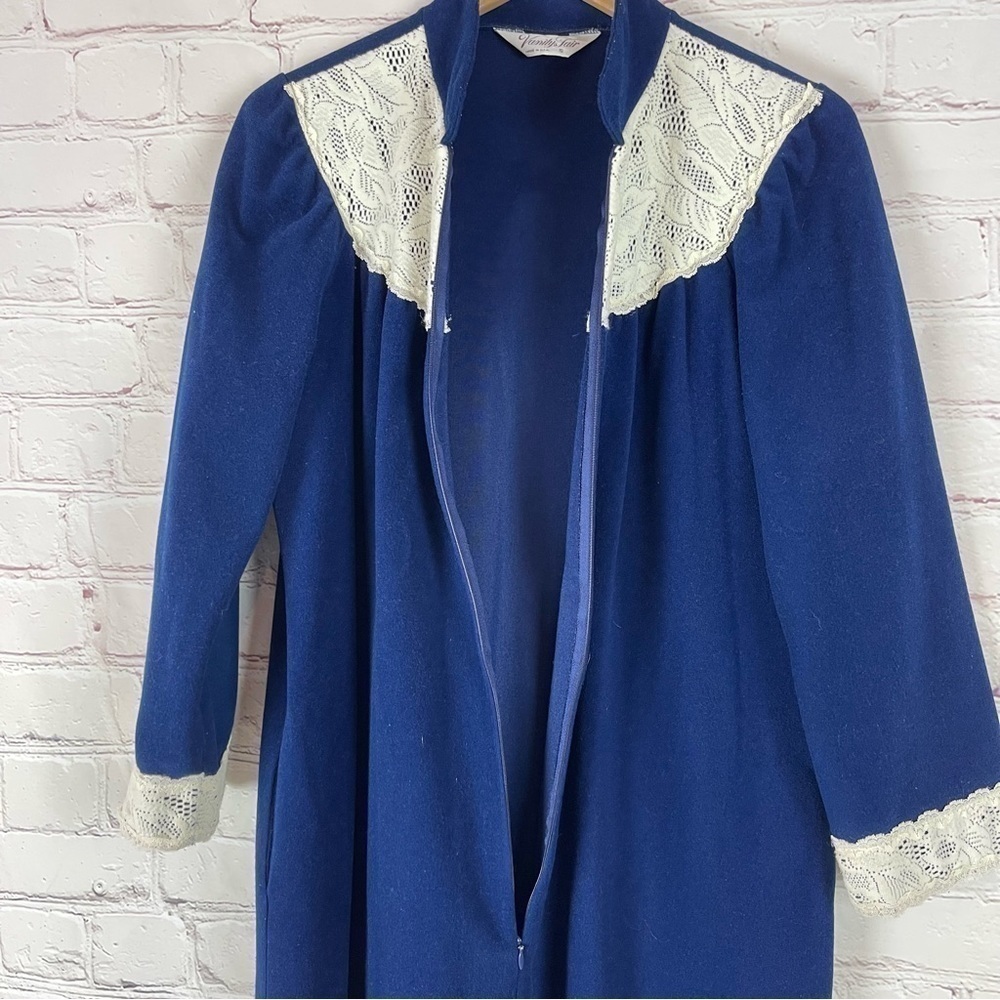 vintage velvet fleece robe nightgown grandma core grandmacore lace Bridgerton - Picture 7 of 12
